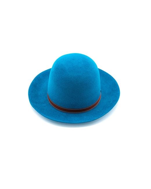 DORIA 1905 Blue Light Velour Lapin Felt Rollable Hat for men