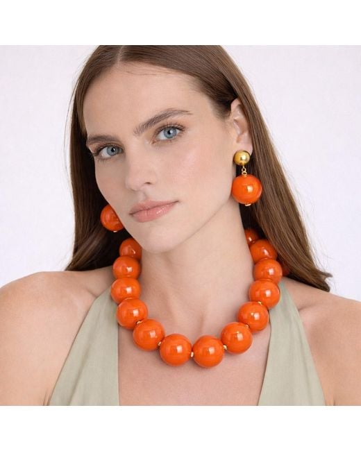 Michael Nash Jewelry Red Marylynn Ball Drop Earrings