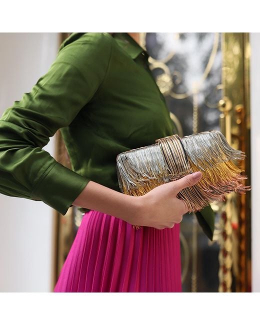 Simitri Green Rose Ombre Chunky Clutch