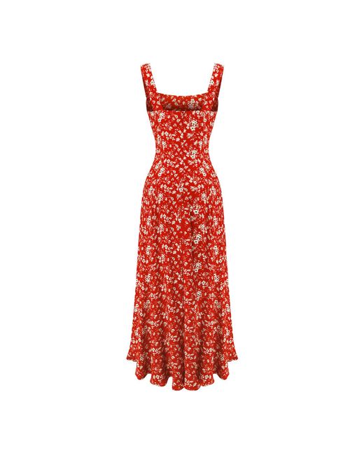 Lily Phellera Red Omahyra Floral Summer Maxi Dress
