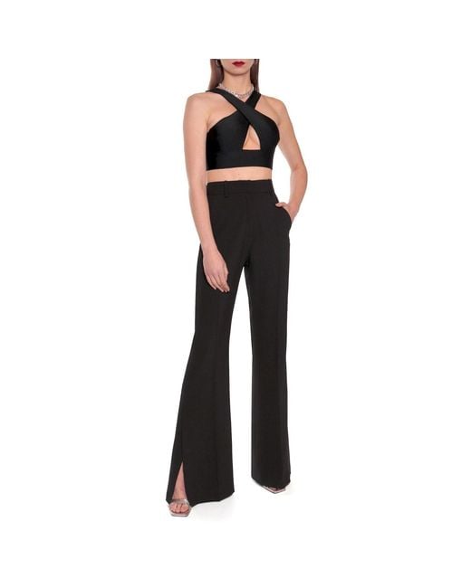 AGGI by HALEWSKI Black Camilla Neutral Flared Trousers -Long