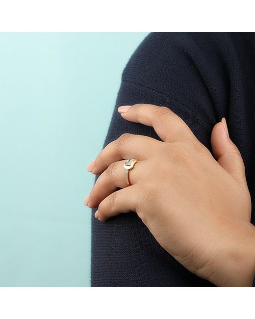 The Jewelz White Aqua Innes Signet Ring