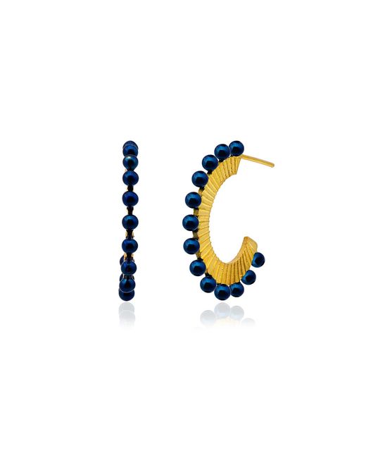 Milou Jewelry Blue Oval Hoop Earrings