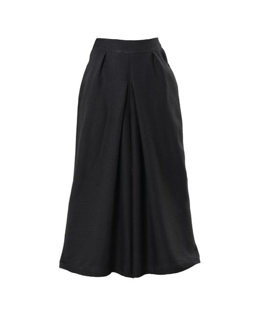 Metamorph Black Wide-Leg Trousers With Front Pleats
