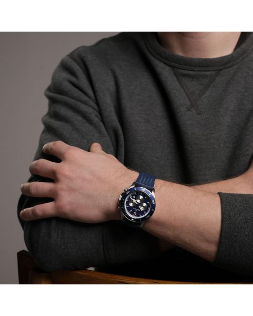 Kennett Watches & Accessories Blue Kennett Pacesetter Chronograph Watch With Fkm Rubber Strap for men