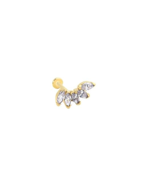 LINYA JEWELLERY Metallic Real Five Stone Tragus, Drop Stone Piercing, Screw Back Earrings, Mini Jewellery, Moissanite Cartilage Earring, Piercing Jewely