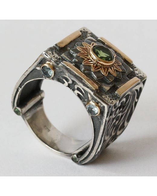 The Jewellery Store London Metallic Mystic Evergreen Ring With Tsavorite