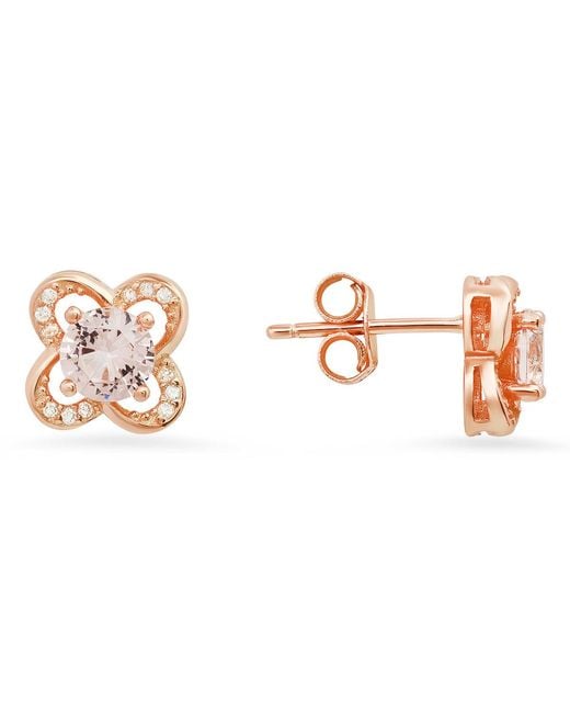 Kylie Harper Pink Petite Floral Morganite Stud Earrings