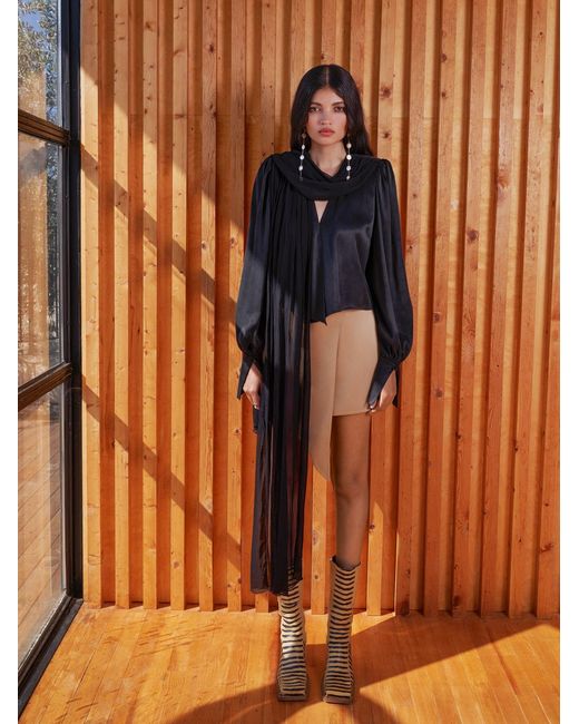 Cansu Xi Black Hera Blouse