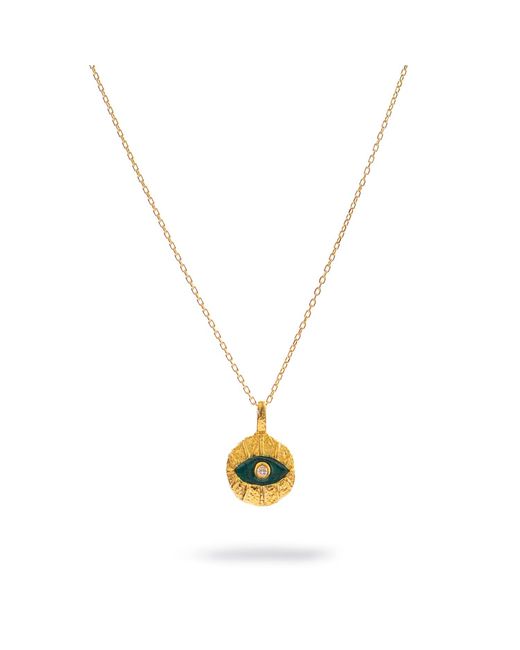 Ebru Jewelry Metallic Emerald Soul Evil Eye Necklace