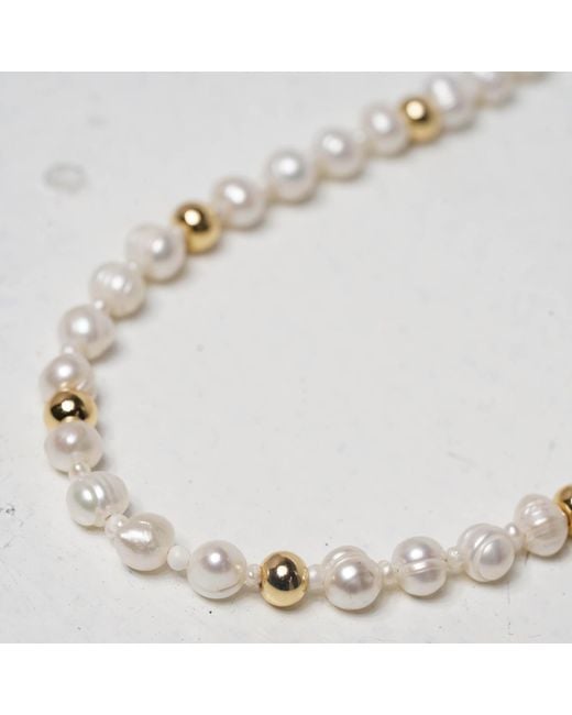Urbane Jewelry Studio White Studed Pearl Necklace
