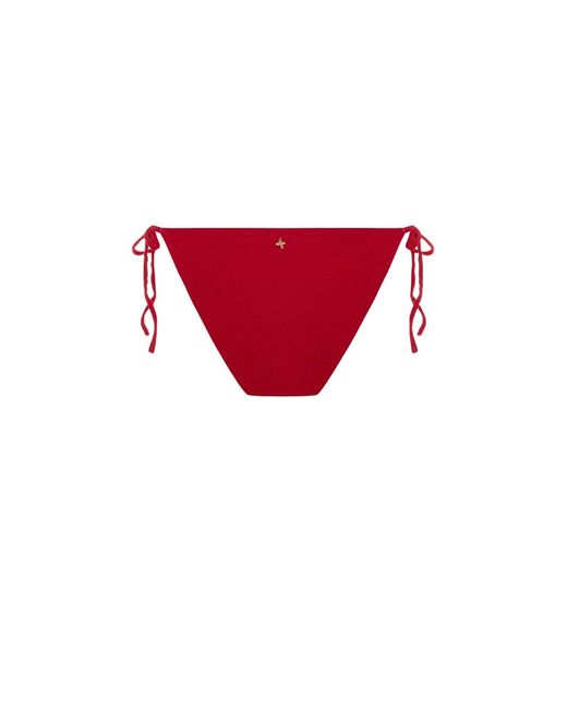 Pcfg Red The Solar Reflections Terry Tie-Side Bikini Bottom