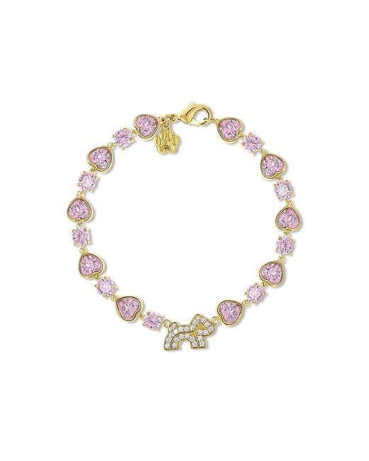 Cloud Haven Metallic Heart Crystal Logo Bracelet