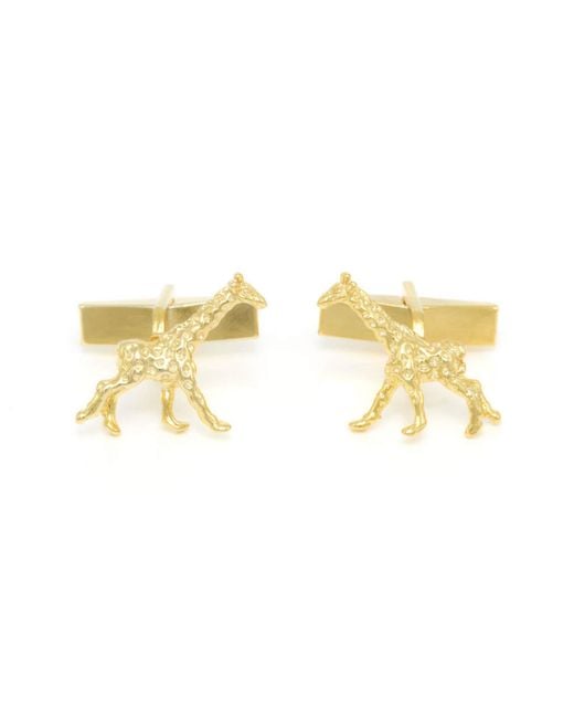 Simon Kemp Jewellers Metallic Giraffe Cufflinks Eighteen Carat On for men
