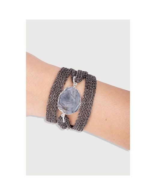 Saachi Gray Multi Chain Stone Bracelet