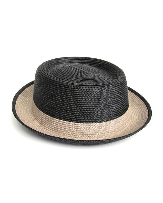 Dasmarca Hats Black Dasmarce Bobby Retro Short Brim Summer Porkpie – Carbon for men