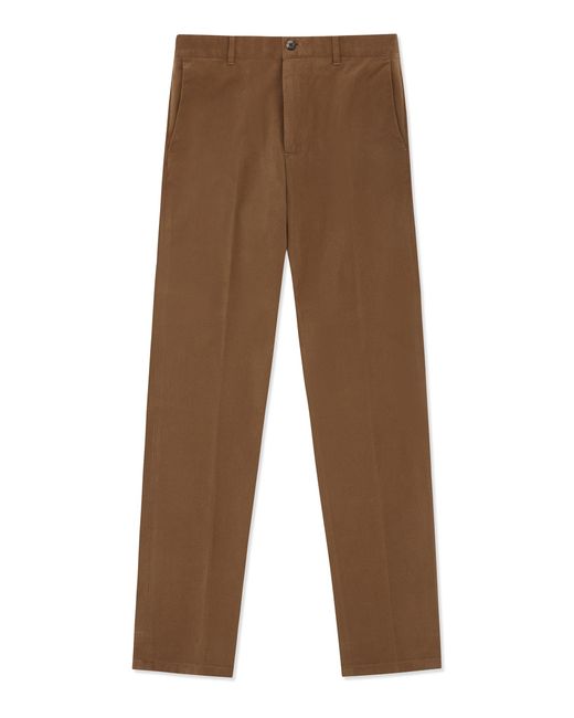 Gresham Blake Brown Cotton Stretch Chino for men