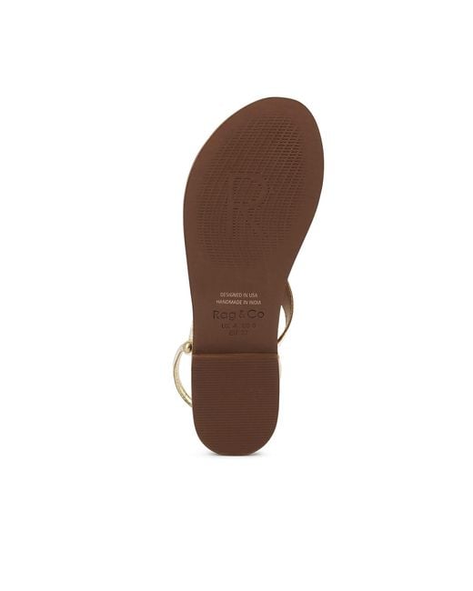 Rag & Co Natural Madeline Flat Thong Sandals By Rag & Co