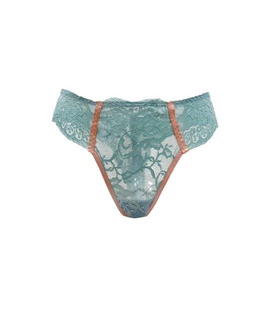 Carol Coelho Blue Humantay Vintage Lace Tanga
