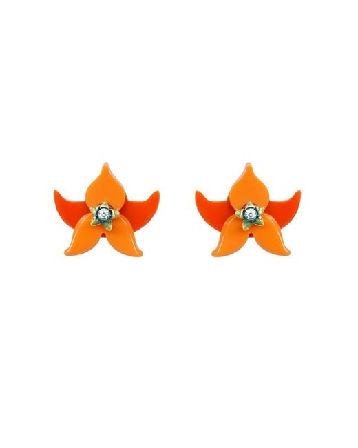 Gissa Bicalho Orange Handmade Acrylic Earring Siris Living Coral