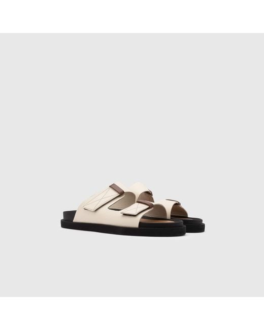 Ilvi Brown Neutrals Ettore Cream Leather Slipper for men