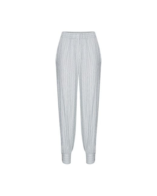 NAZLI CEREN Gray Maith Buttoned Cuffs Cotton Trousers