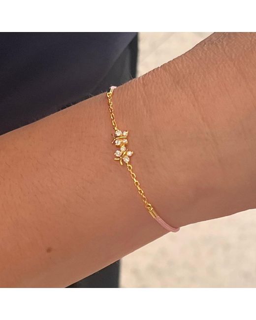 BLOOMTINE | Earth Angel HQ Metallic Enchanting Flutterfly Vermeil Butterfly Silk Cord Thread Bracelet