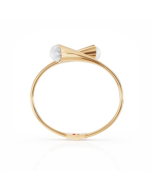 Linda Fiore Metallic Bella Vermeil Bangle With Freshwater Pearls
