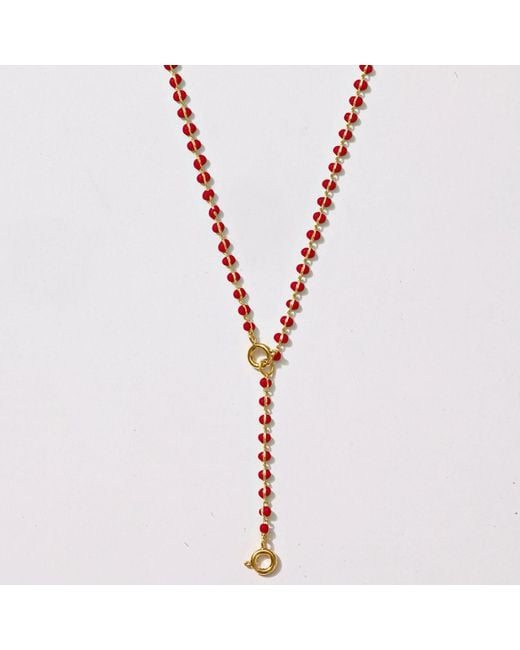 Alexie of Athens Metallic Enamel Strand Drop Chain Charm Necklace