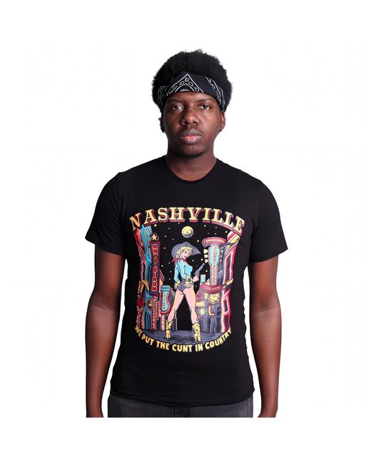 Any Old Iron Black Cuntry Color Cotton T-Shirt for men