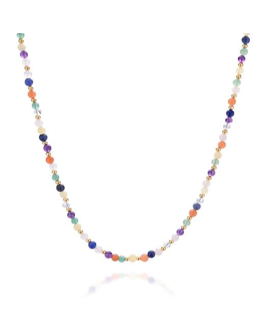 Nellou Jewellery Metallic Jewel Bead Chakra Necklace Plated Sterling