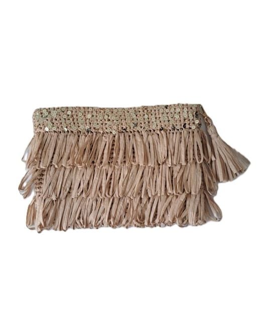 Springmoonatelier Metallic Neutrals Luxury Star Cream – Sequin And Tassel Handmade Raffia Handbag