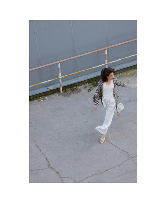 Julia Allert White High Waist Long Wide Leg Trousers –
