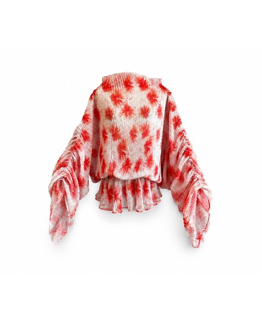 Mohala Grey Red Kahe Blouse