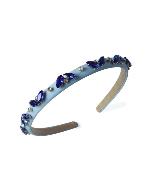 2KStyle Blue Virginia Crystal Hand-Embellished Satin Headband