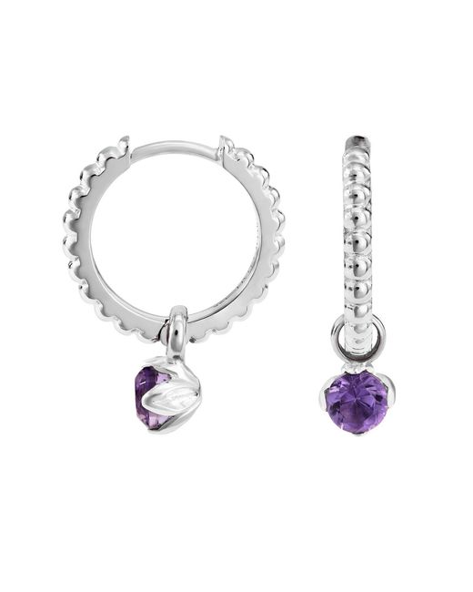Dower & Hall White Amethyst Charm Dotty Hoops