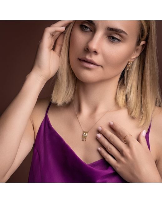 Jewelbird Metallic Horseshoe Diamond Necklace