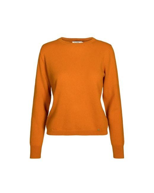 tirillm Orange Sasha Basic Cashmere Pullover With Round Neck, Burnt