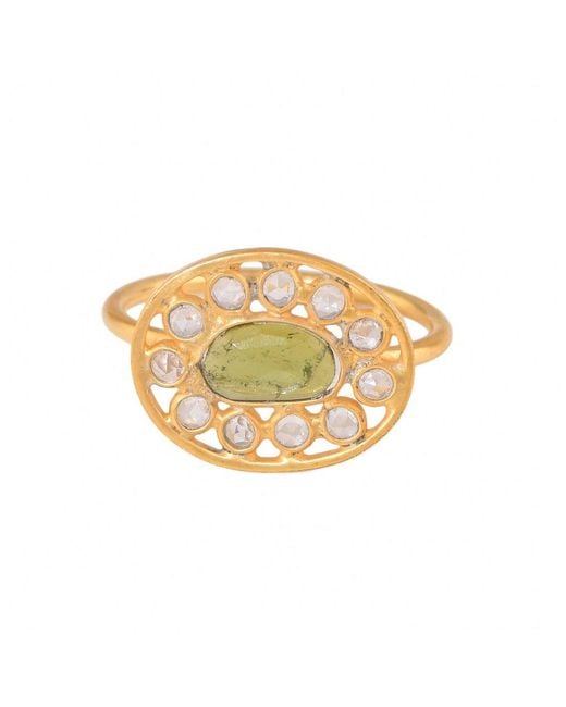 Opium Jewels Metallic Tourmaline Crystal Jali Ring