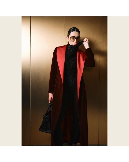 Roqaia Fashion House Red Burgundy Velvet Noble