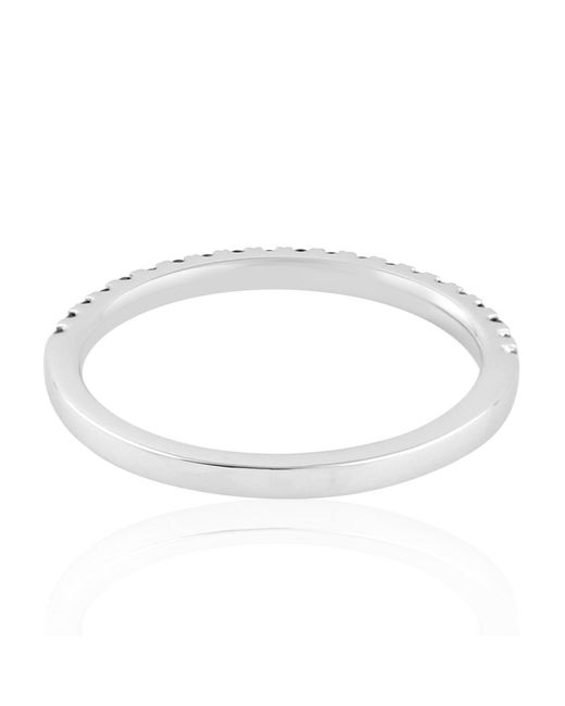 Artisan Natural Blue Sapphire 18k White Gold Band Ring Gemstone Jewelry