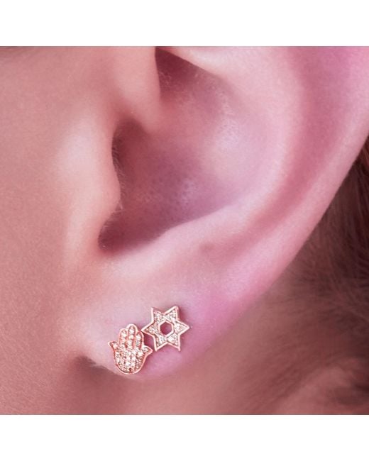 Maya Brenner Metallic Pavé Charm Stud