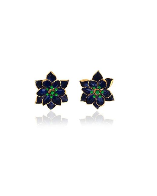 Milou Jewelry Black Lotus Flower Earrings