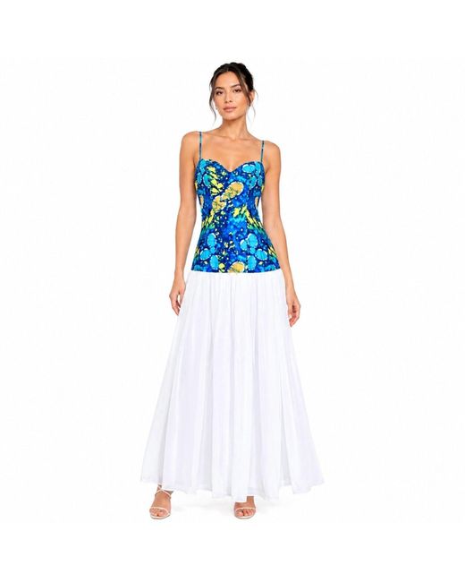 Chuks Collins Blue Ajah Resort Collection: Shoulder Strap Long Dress – Adesewa Bloom