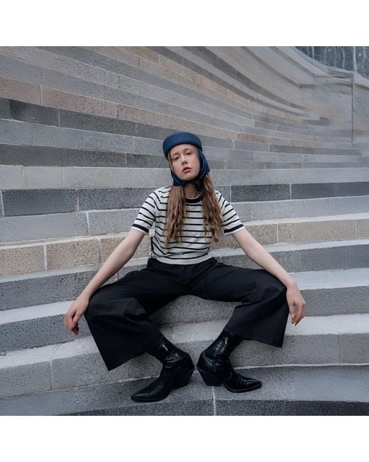 London Atelier Byproduct Blue Straw Pillbox Hat