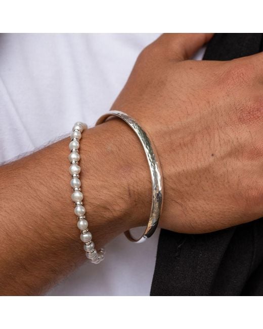 Dower & Hall Metallic Luna Pearl Halo Bracelet for men