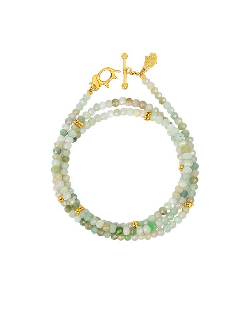 Karma and Luck Metallic Manifest Abundance Jade Elephant Wrap Bracelet