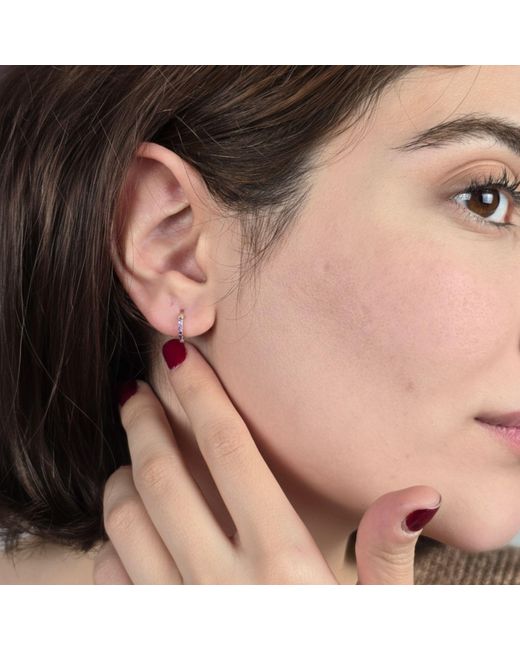 Harfi Metallic Amethyst February Birthstone Small Huggie Hoop Earrings