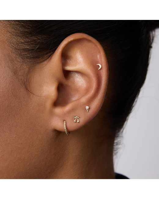 Vanhi Metallic 14K Solid Freya Lab-Grown Diamond Flat Back Stud