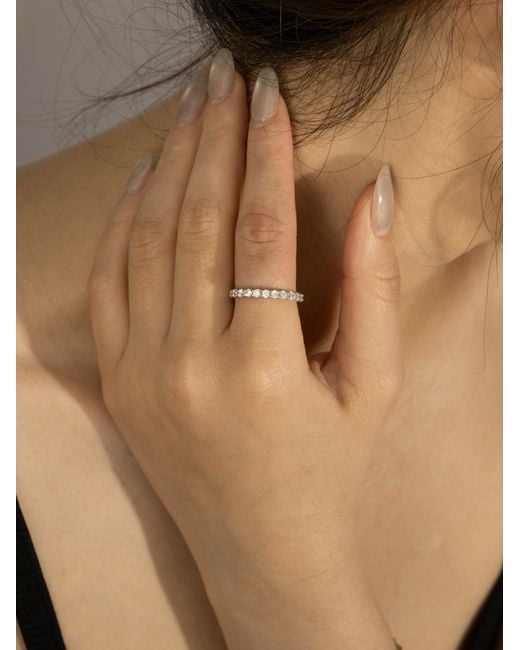 Diamonbliss Metallic Round Cut Eternity Ring With Swarovski, One And Half Carat, Plated